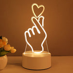 3D Lamp Acrylic USB LED Night Lights Neon Sign Lamp Xmas Home Decorations For Room Decor Valentines Day Gifts thumbnail