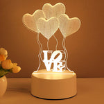 3D Lamp Acrylic USB LED Night Lights Neon Sign Lamp Xmas Home Decorations For Room Decor Valentines Day Gifts thumbnail