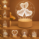 3D Lamp Acrylic USB LED Night Lights Neon Sign Lamp Xmas Home Decorations For Room Decor Valentines Day Gifts thumbnail
